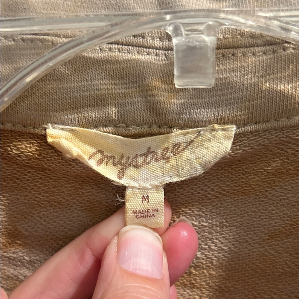 Mystree Tan and Brown Button Up Shirt Jacket - Picture 2 of 5